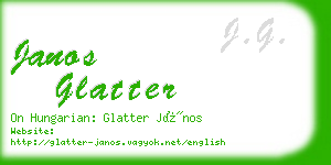 janos glatter business card